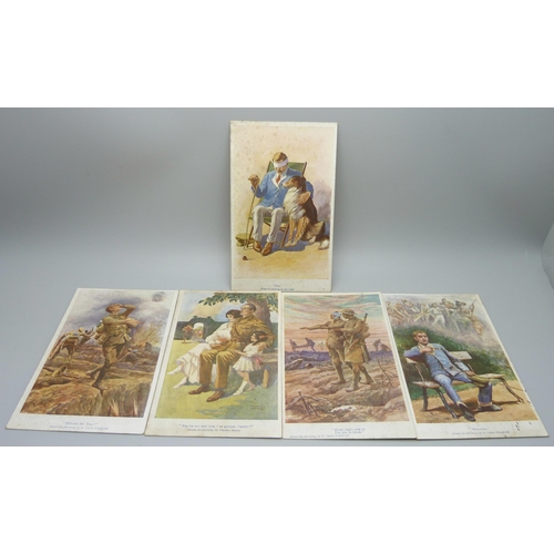 904 - Five WWI period postcards, National Institute for the Blind