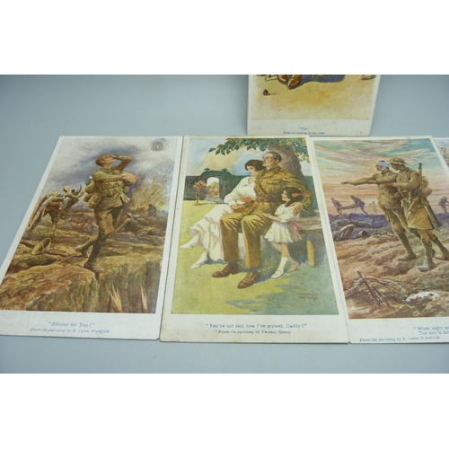 904 - Five WWI period postcards, National Institute for the Blind