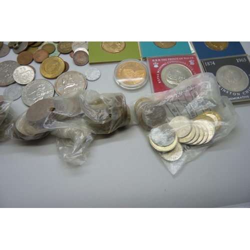 920 - A collection of commemorative coins, crowns, British and foreign coins