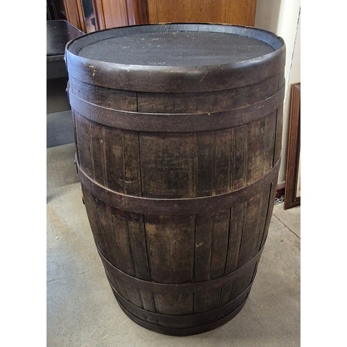 247 - A coopered oak barrel