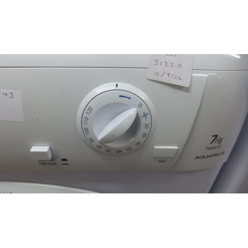 5122A - A Hotpoint Aquarius TVM570, 7kg tumble dryer