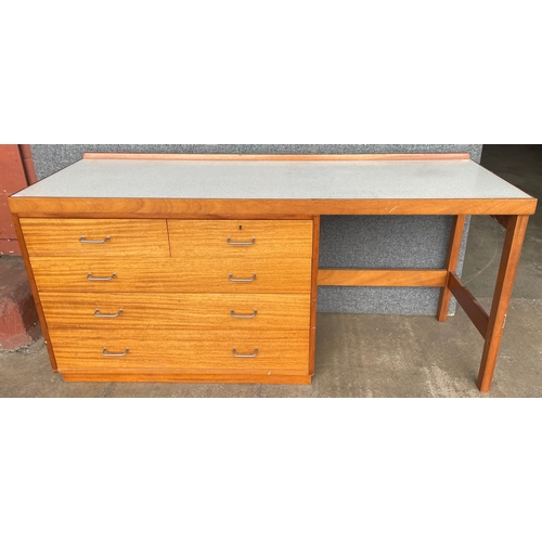 24B - A Remploy teak and Formica topped desk