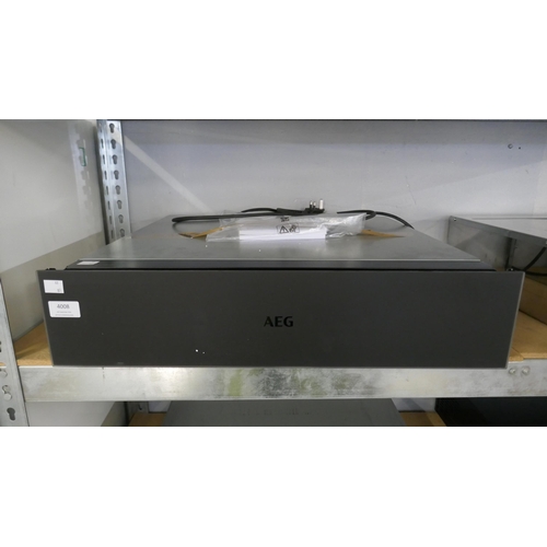 4008 - AEG Matt Black Glass Warming Drawer (458-86) *This lot is subject to Vat