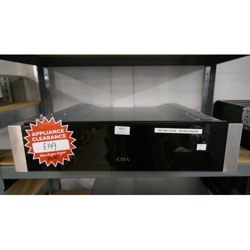 4017 - CDA Black Glass Warming Drawer (458-126) *This lot is subject to Vat