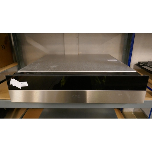 4019 - AEG Stainless Steel And Black Warming Drawer H140xW595XD535  - Model no -KDK911424M (458-166) *This ... 