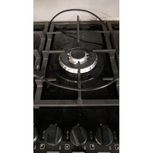 4023 - AEG 5 Burner Gas on Glass Hob (One Burner Missing Plate) H40xW740xD510  - Model no -HKB75540NB (458-... 