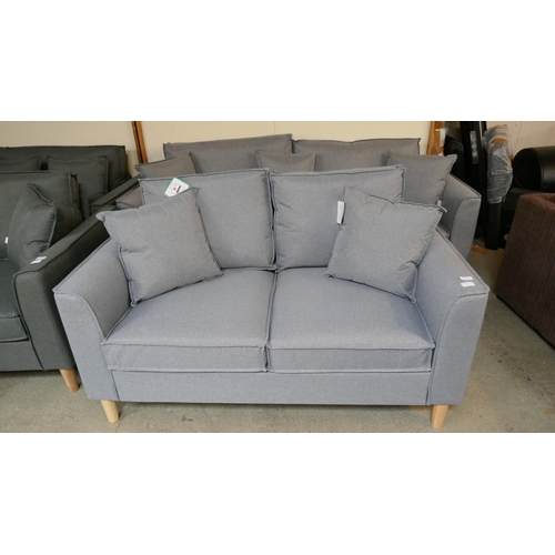 3185 - A Homelife grey two seater and three seater sofa