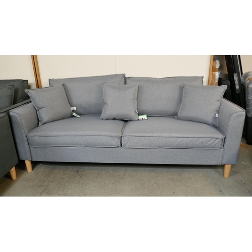 3185 - A Homelife grey two seater and three seater sofa