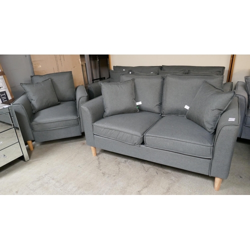 3186 - A Homelife charcoal grey three seater sofa, two seater sofa and armchair