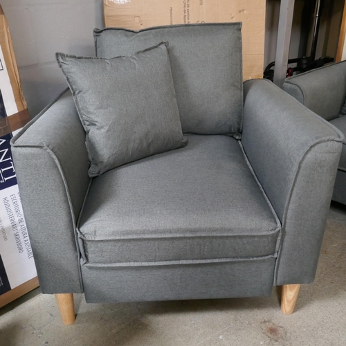 3186 - A Homelife charcoal grey three seater sofa, two seater sofa and armchair