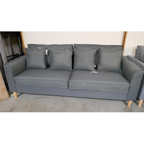 3186 - A Homelife charcoal grey three seater sofa, two seater sofa and armchair