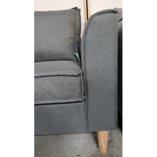 3186 - A Homelife charcoal grey three seater sofa, two seater sofa and armchair