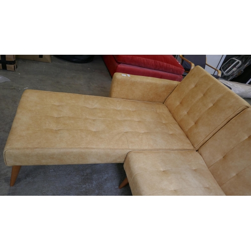 3189 - A mustard yellow corner sofa bed