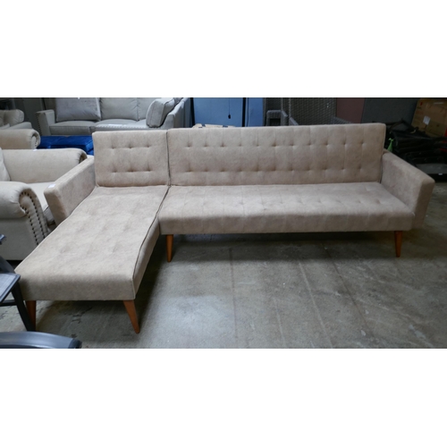 3190 - A taupe corner sofa bed