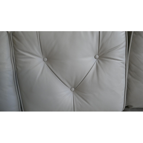 3208 - A stone leather Hoxton corner sofa - damaged frame