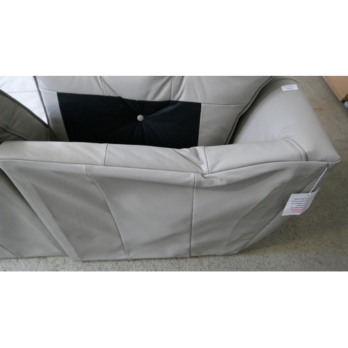 3208 - A stone leather Hoxton corner sofa - damaged frame