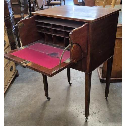 145 - A George III mahogany secretaire cabinet