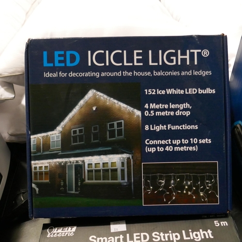 6346 - Led Icicle Light, Feit Smart Led Strip   - This lot requires UK adapters (334-3,10) *This lot is sub... 