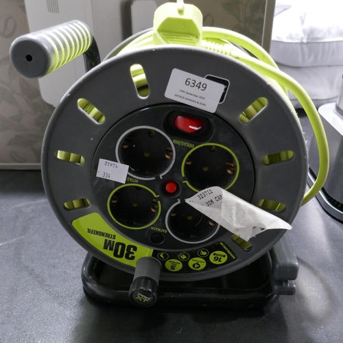 6349 - Master Plug 30M Extention Reel - This lot requires a UK adapter (334-6) *This lot is subject to Vat