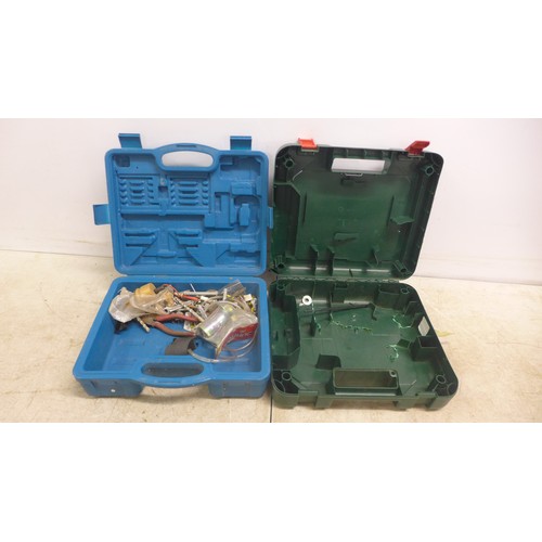 5053 - A Terratek electric screwdriver and tool set and A toolbox of tools and 3 empty tool cases