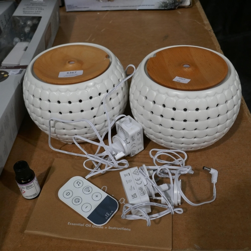 6367 - 2 x Homedics Aroma Diffusers   - This lot requires UK adapters (334-132,133) *This lot is subject to... 