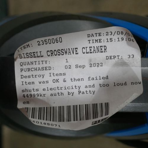 6377 - Bissell Crosswave Cleaner - This lot requires a UK adapter (334-105) *This lot is subject to Vat