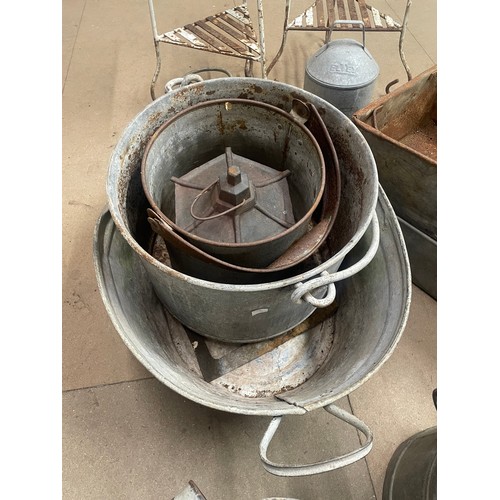 270 - A collection of galvanised metal items