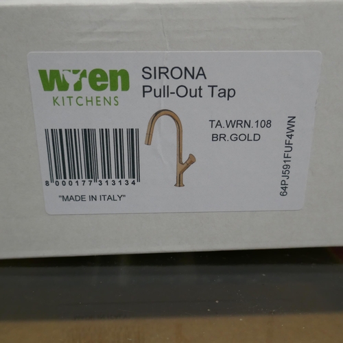 4033 - Sirona Gold Effect Pull Out Mixer Tap (458-215) *This lot is subject to Vat