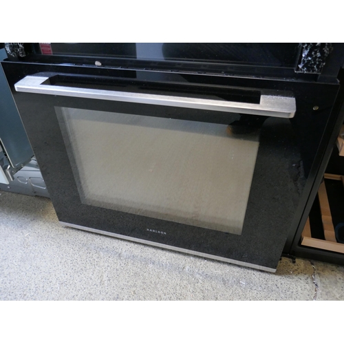 4059 - Karlson Double Oven - Stainless Steel (Broken Top Oven Door)  h888xW595xD546 (458-134) *This lot is ... 