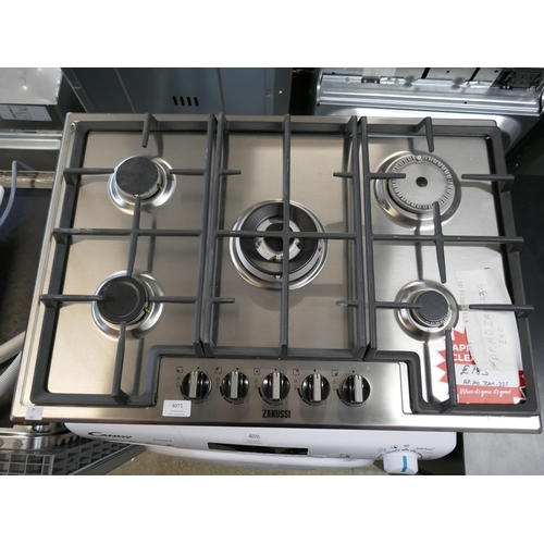 4071 - Zanussi Gas 5 Burner Hob H40xW744xD510 (Missing One Burner Plate) - Model no -ZGNN755X (458-168) *Th... 