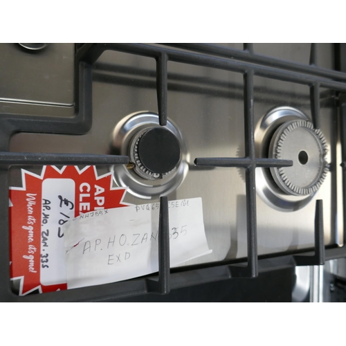 4071 - Zanussi Gas 5 Burner Hob H40xW744xD510 (Missing One Burner Plate) - Model no -ZGNN755X (458-168) *Th... 