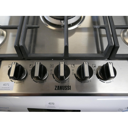 4071 - Zanussi Gas 5 Burner Hob H40xW744xD510 (Missing One Burner Plate) - Model no -ZGNN755X (458-168) *Th... 