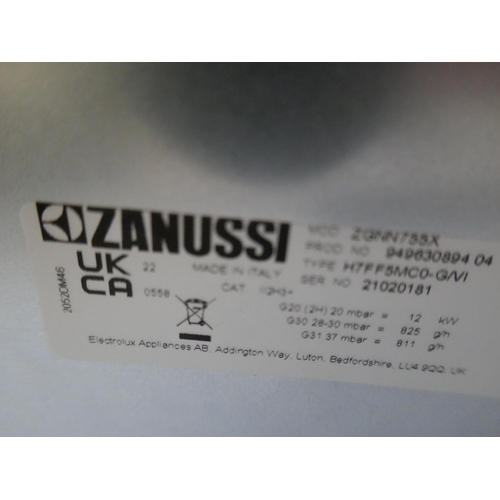 4071 - Zanussi Gas 5 Burner Hob H40xW744xD510 (Missing One Burner Plate) - Model no -ZGNN755X (458-168) *Th... 