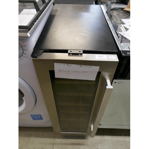 4072 - Karlson Under Counter Wine Cooler - Stainless Steel H820xW295xD575  (458-144) *This lot is subject t... 