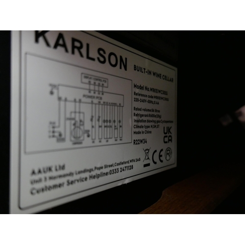 4072 - Karlson Under Counter Wine Cooler - Stainless Steel H820xW295xD575  (458-144) *This lot is subject t... 