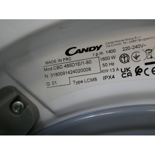 4105 - Candy  Integrated Washer Dryer (8kg) H820xW600xD525 - Model no -CBD 485D1E (458-208) *This lot is su... 