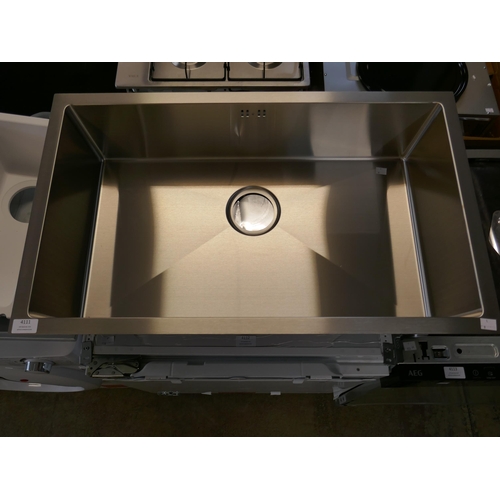 4111 - Idro Extra Large 1.0 Bowl Stainless Steel Sink (458-9) *This lot is subject to Vat