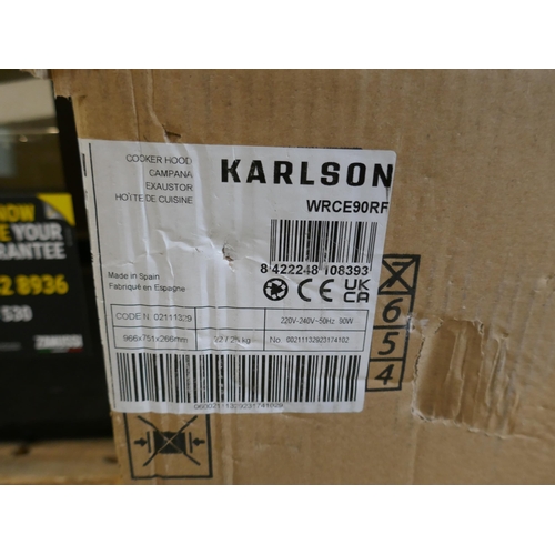 4124 - Karlson Ceiling Hood H170xW860xD665  (458-118) *This lot is subject to Vat