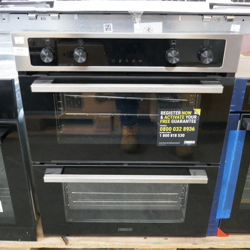 4135 - Zanussi Built-under Double Oven with AirFry H715xW594xD568 (458-80) *This lot is subject to Vat