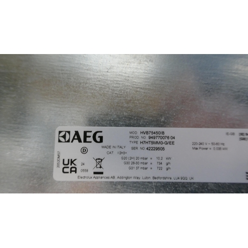 4136 - AEG 5 Burner Gas Hob  H52xW750xD510 - Model no -HVB75450IB (458-155) *This lot is subject to Vat