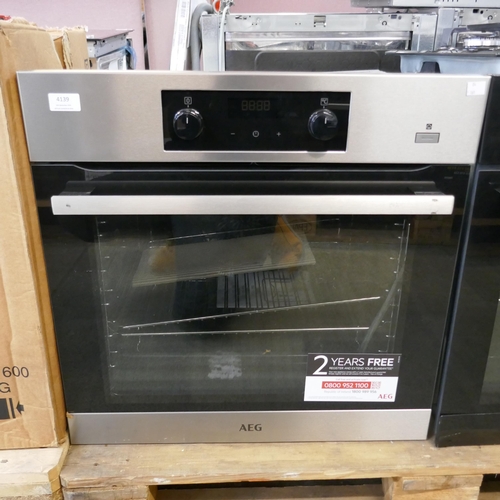 4139 - AEG Multifunction Oven with Steam Bake H594xW595xD567  - Model no -BES355010M (458-161) *This lot is... 