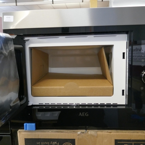 4143 - AEG Built-in Wall Microwave (Damaged)  H459xW596xD404  - Model no -MBE2658SEM (458-163) *This lot is... 