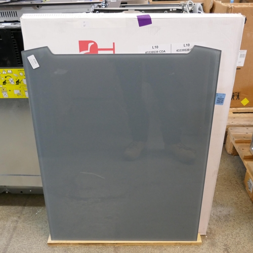 4166 - CDA Curved Grey Glass Splashback (for ECP62SS) H750xW600xD6  (458-185) *This lot is subject to Vat