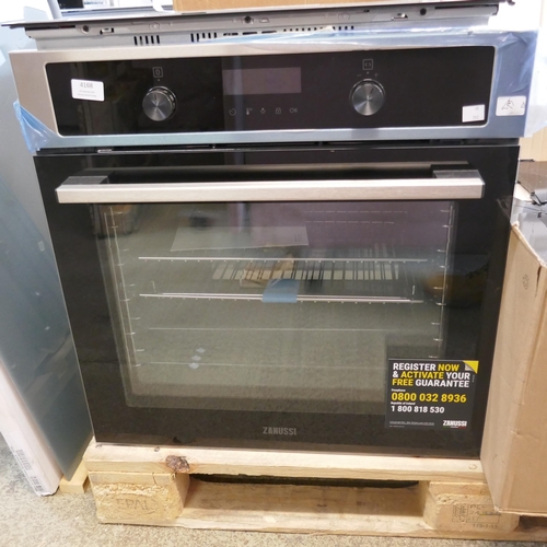 4168 - Zanussi Single Multifunction Oven with AirFry - Stainless Steel H594xW594xD568  (458-201) *This lot ... 