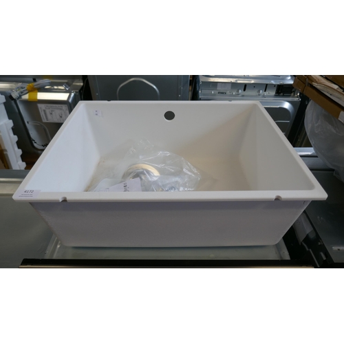 4172 - Samos 1.0 Bowl Composite U/mount White Sink  (458-183) *This lot is subject to Vat