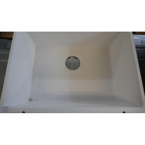 4172 - Samos 1.0 Bowl Composite U/mount White Sink  (458-183) *This lot is subject to Vat