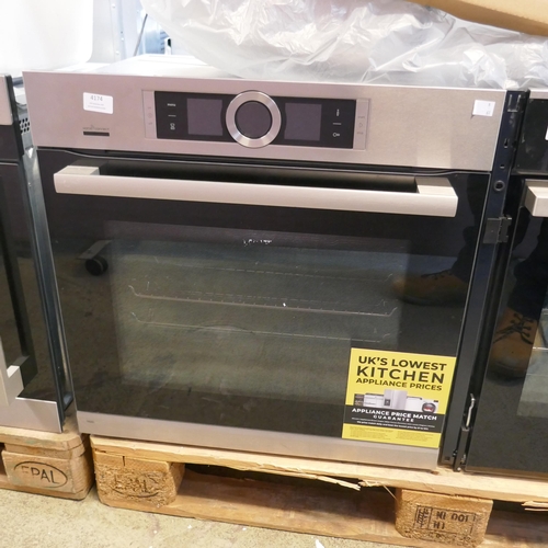 4174 - Bosch Serie 8 Home Connect Single Pyrolytic Oven  H595xW595xD548 - Model no -HBG6764S6B (458-61) *Th... 