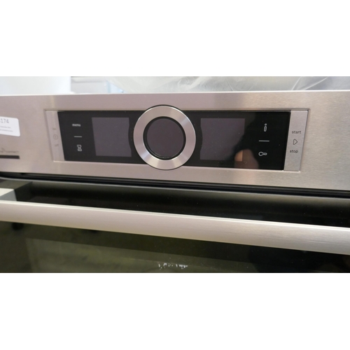 4174 - Bosch Serie 8 Home Connect Single Pyrolytic Oven  H595xW595xD548 - Model no -HBG6764S6B (458-61) *Th... 