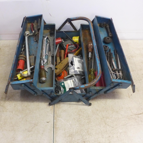 5013 - 4 metal toolboxes all sold with a selection of assorted hand tools