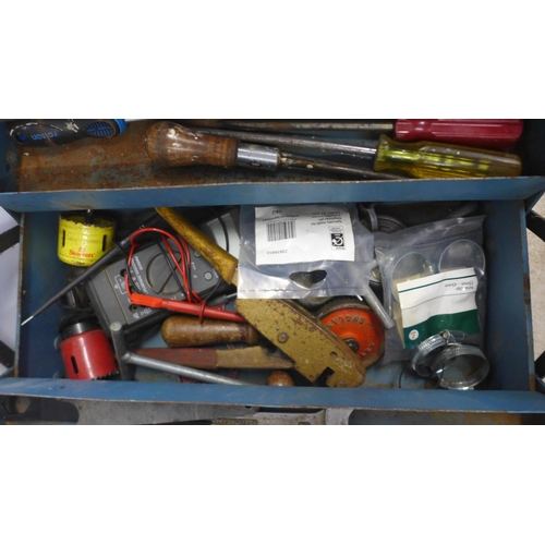 5013 - 4 metal toolboxes all sold with a selection of assorted hand tools